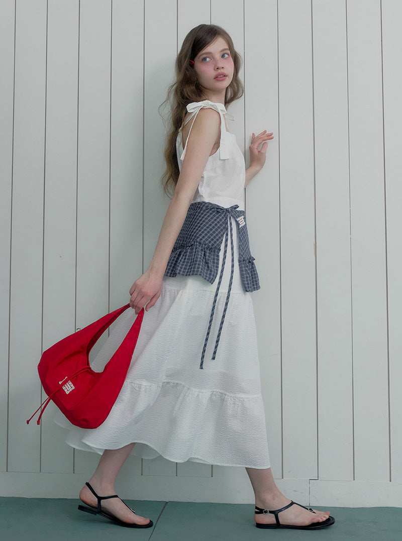 Pekin check wrap skirt
