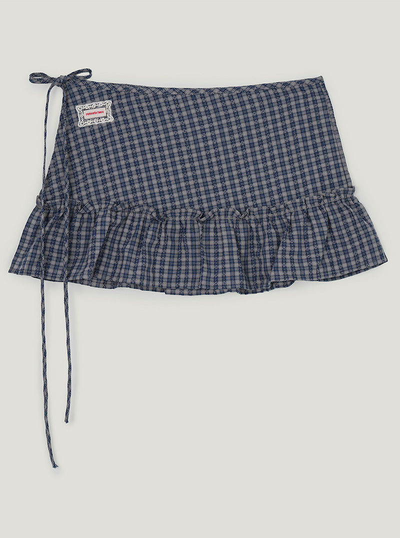 Pekin check wrap skirt