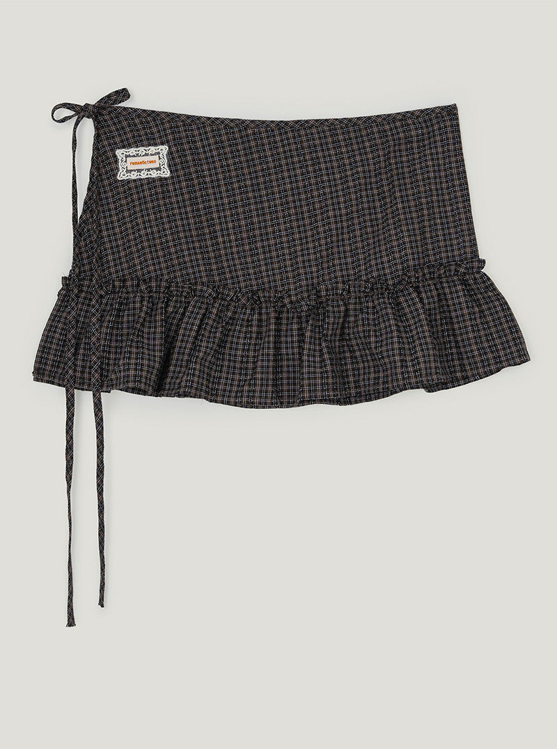 Pekin check wrap skirt