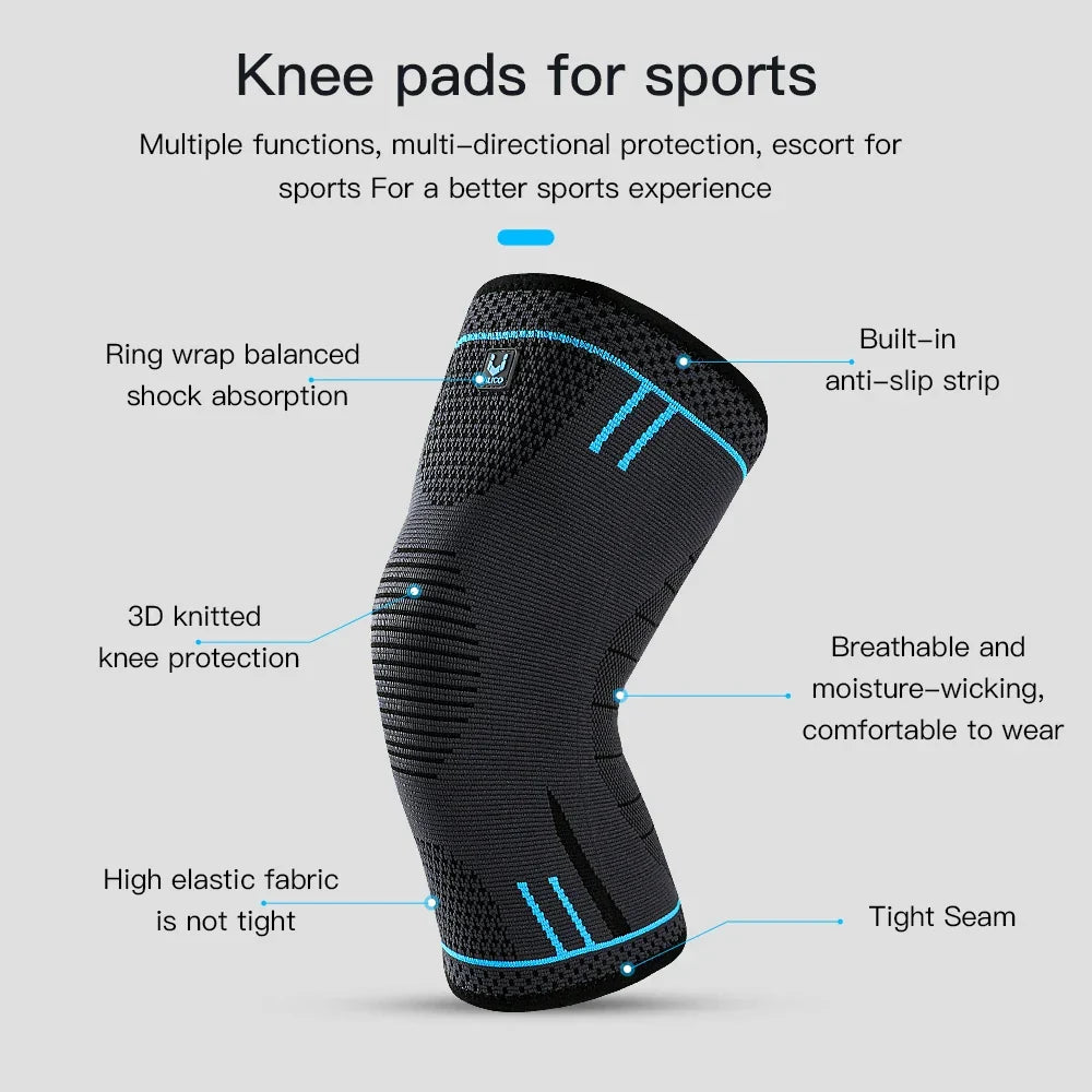 2pcs Compression Knee Support Sleeve Elastic & Breathable Knee Brace XL