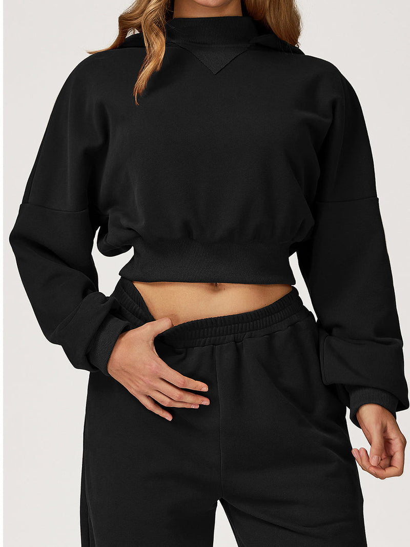 Chic Cocoa Crop Hoodie