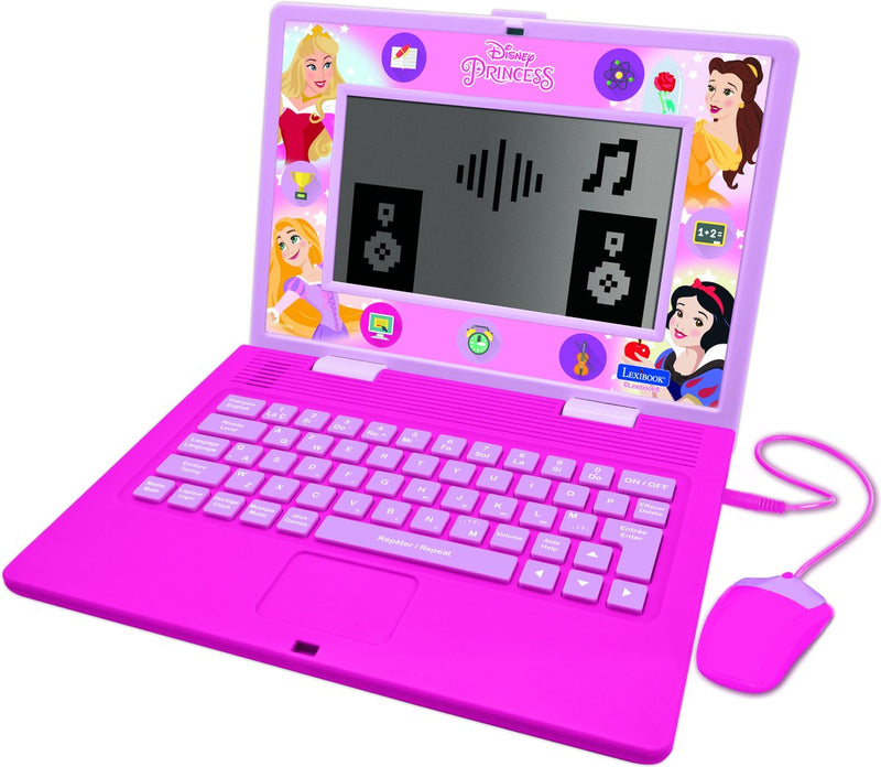 Lexibook disney princess bilingual educational laptop with 170 activities (85 in each language) 6.7 screen and fr