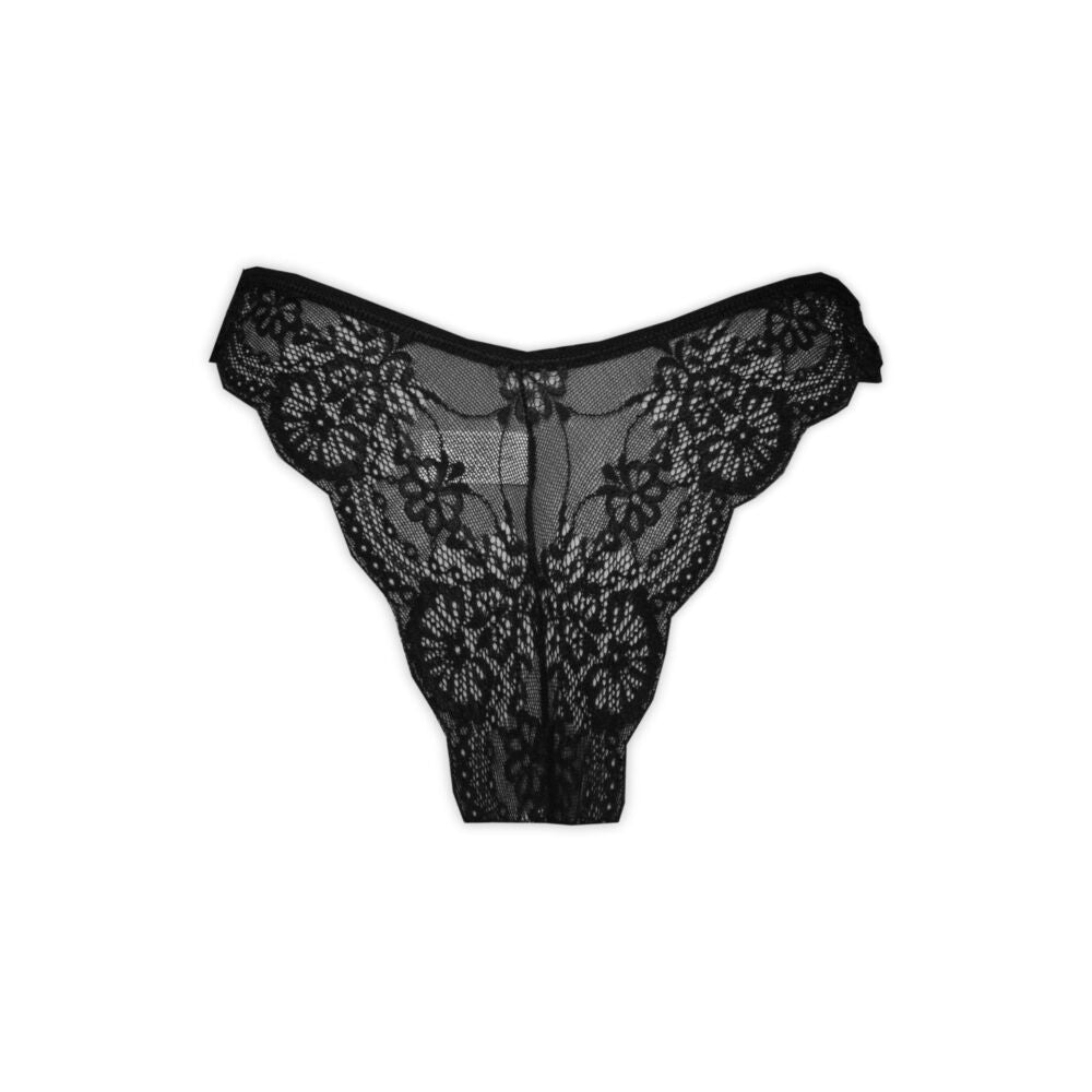 Women's lace thong - black - S