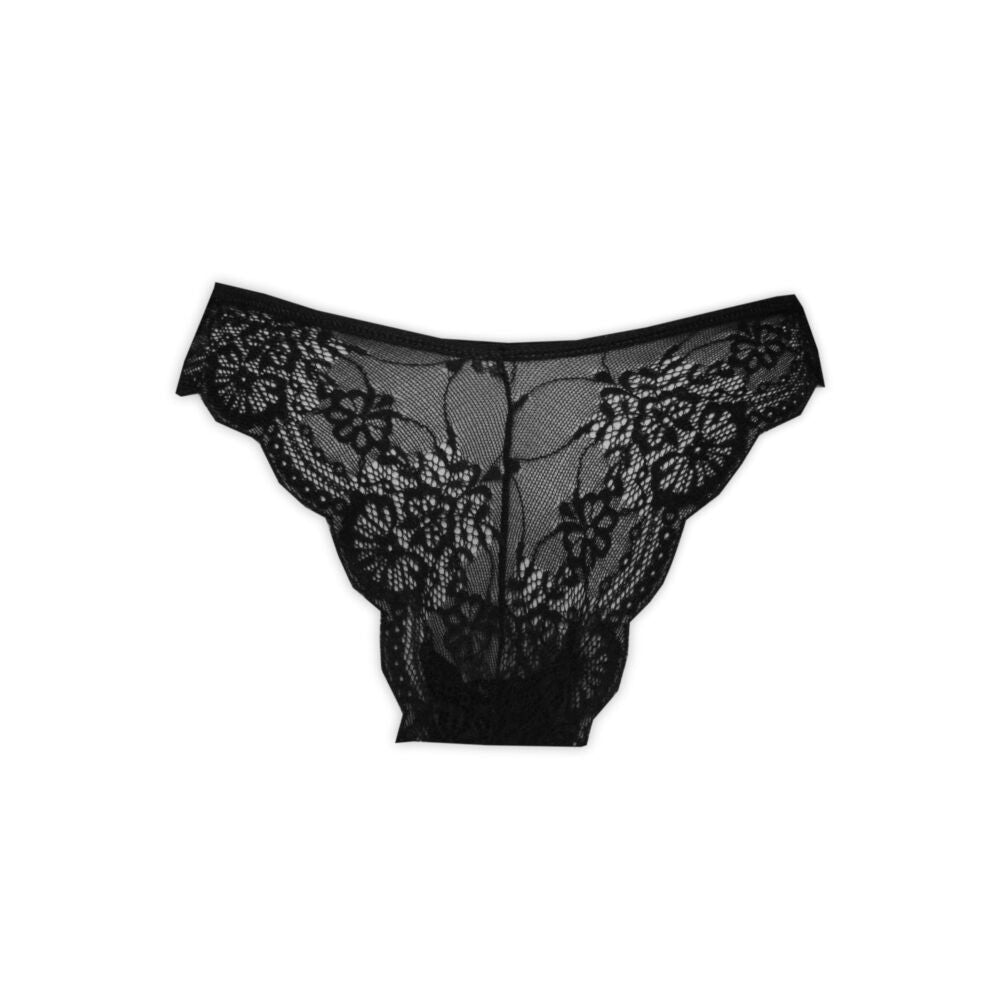 Women's lace thong - black - S