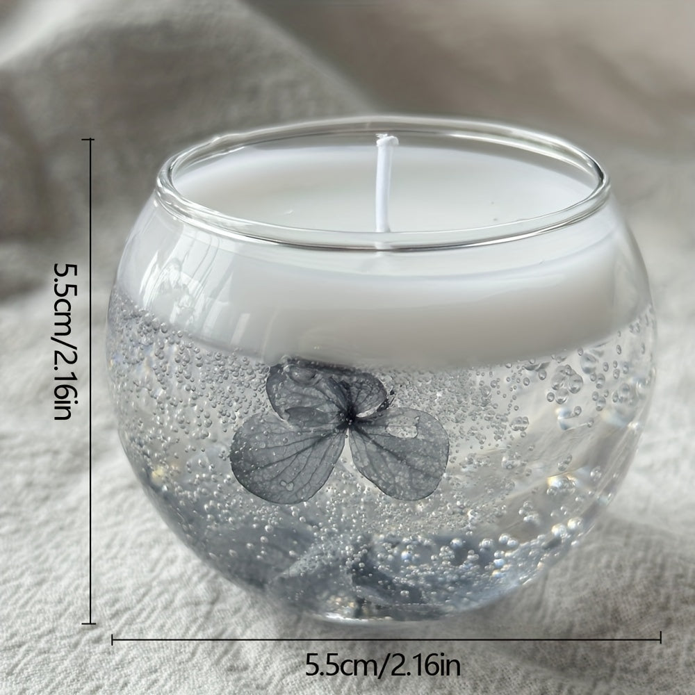 Single Wick Soy Wax Candle With Dried Flowers