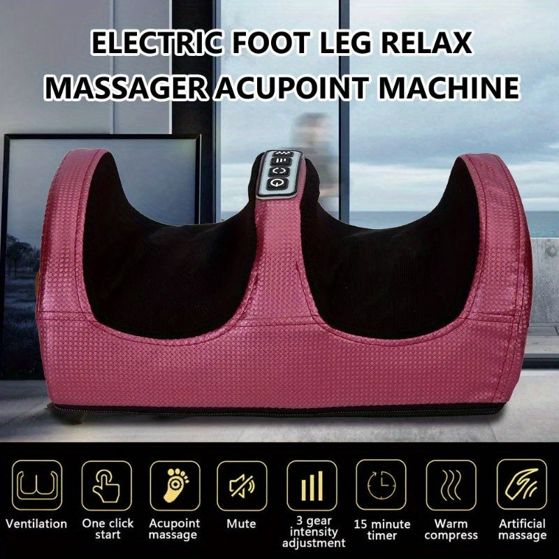 Appareil de massage des pieds – Pétrissage électrique chauffant (rouge)