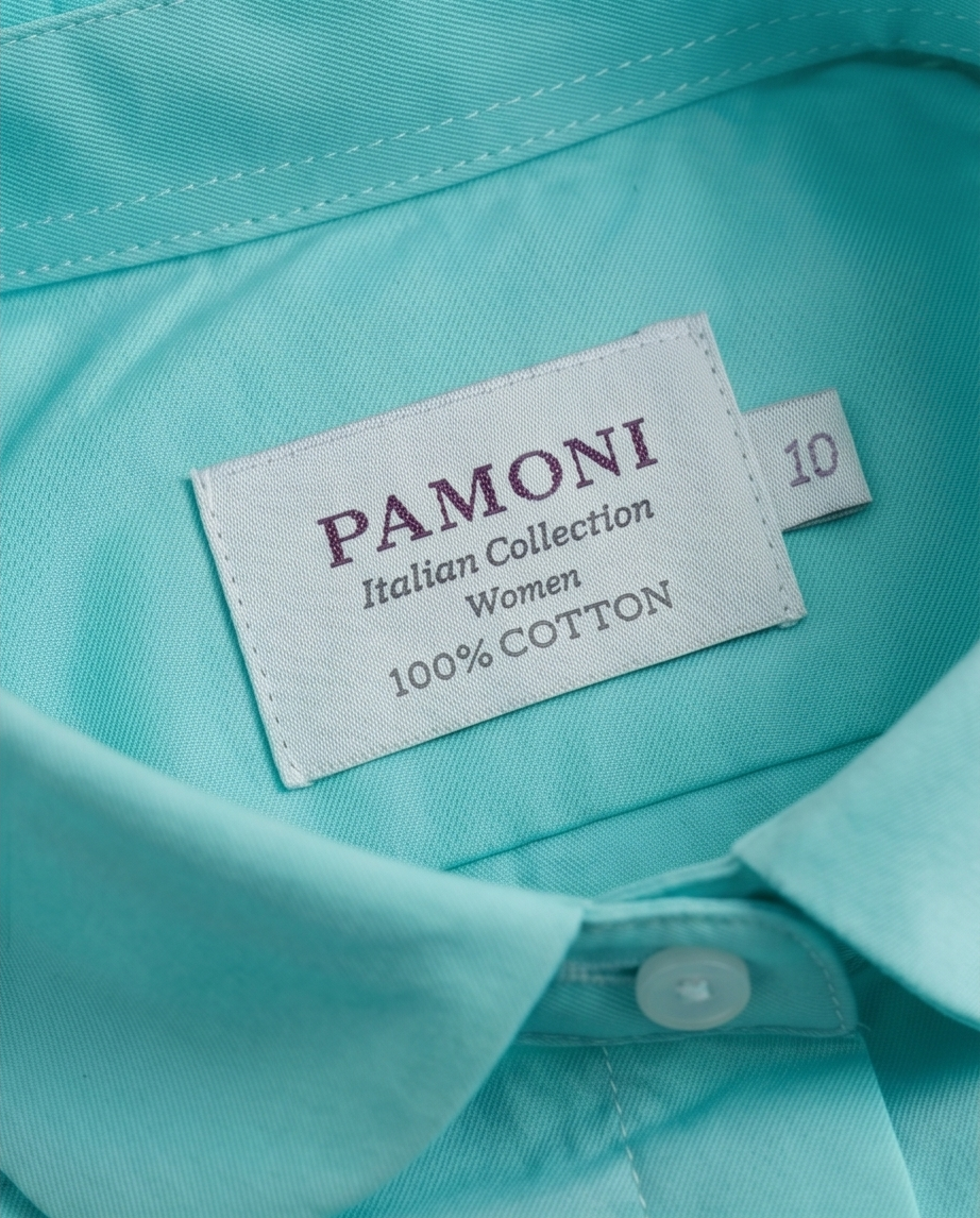 Women's Fitted Aqua Cotton Shirt