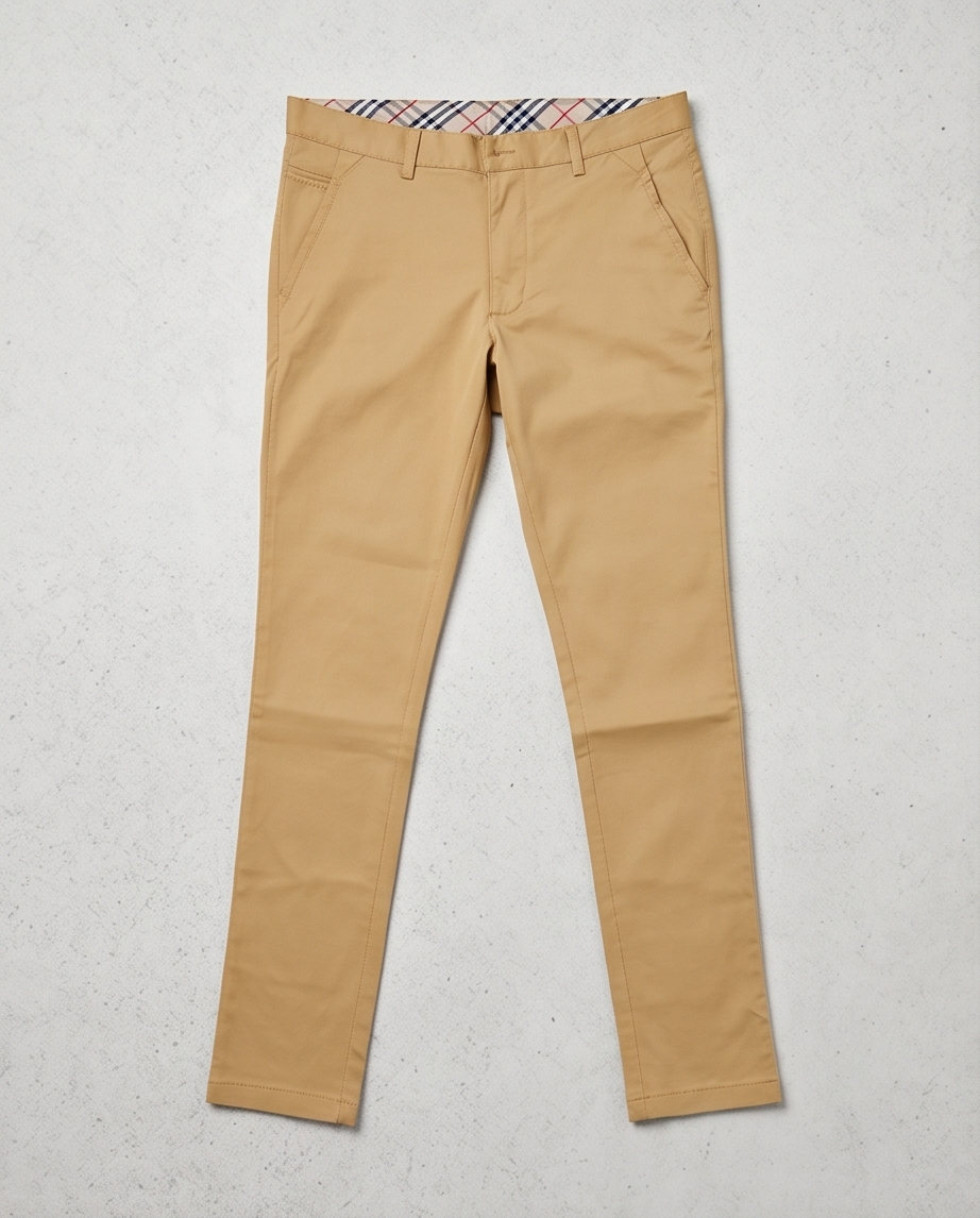 Beige Slim-Fit Stretch Chino – 100% Cotton-2