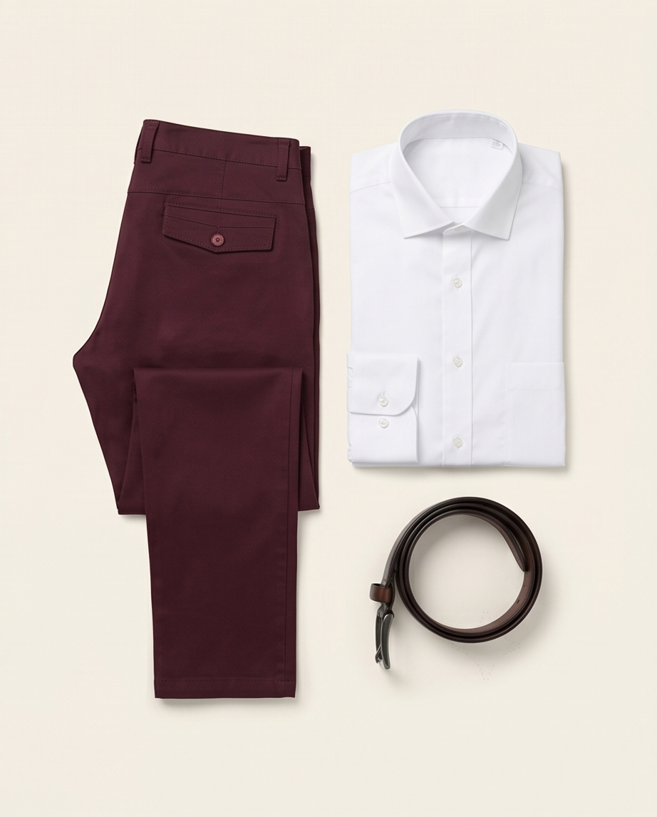 Burgundy Slim-Fit Stretch Chino-4