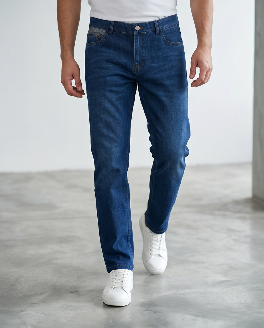 Men’s Regular Fit Denim with Contrast Pocket Detail-3