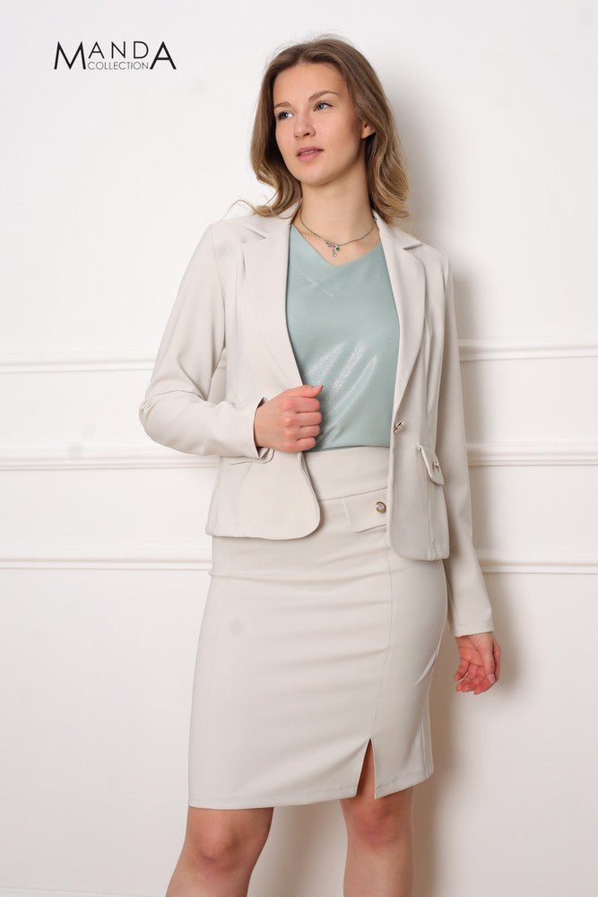 Silk sand blazer