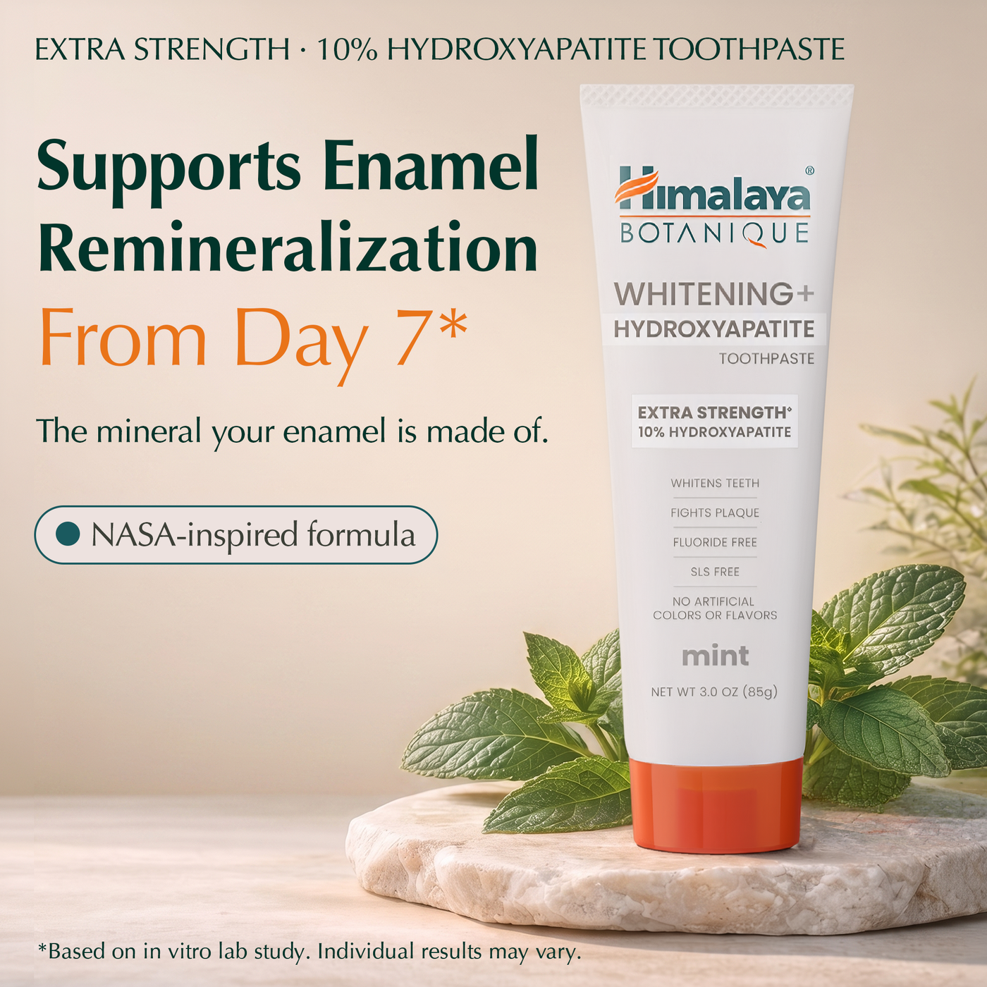 Himalaya Botanique Whitening+ Hydroxyapatite Toothpaste - Extra Strength Mint 85g-1