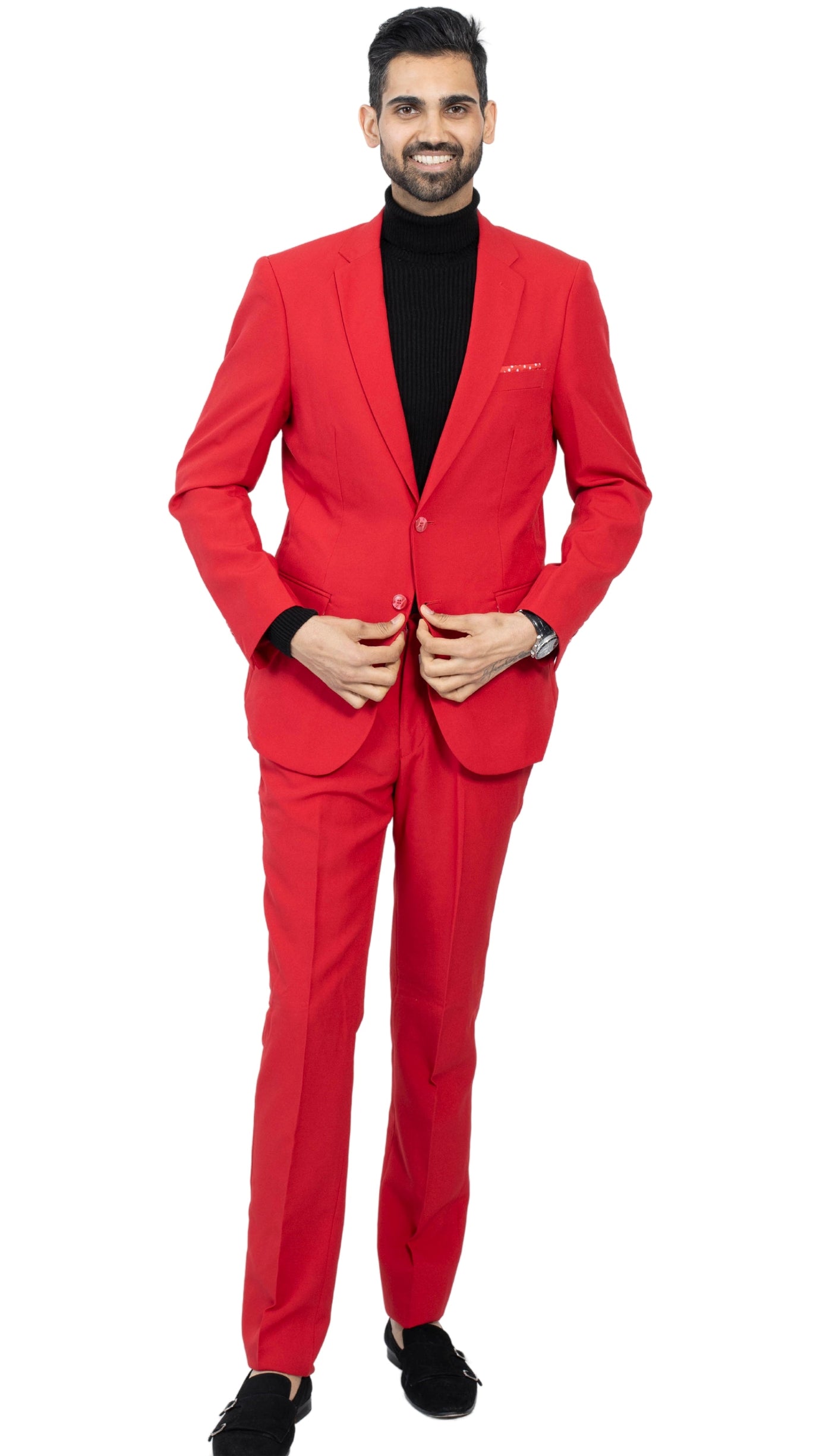 Paul Lorenzo Men's Red Slim Fit Men's Blazer-1