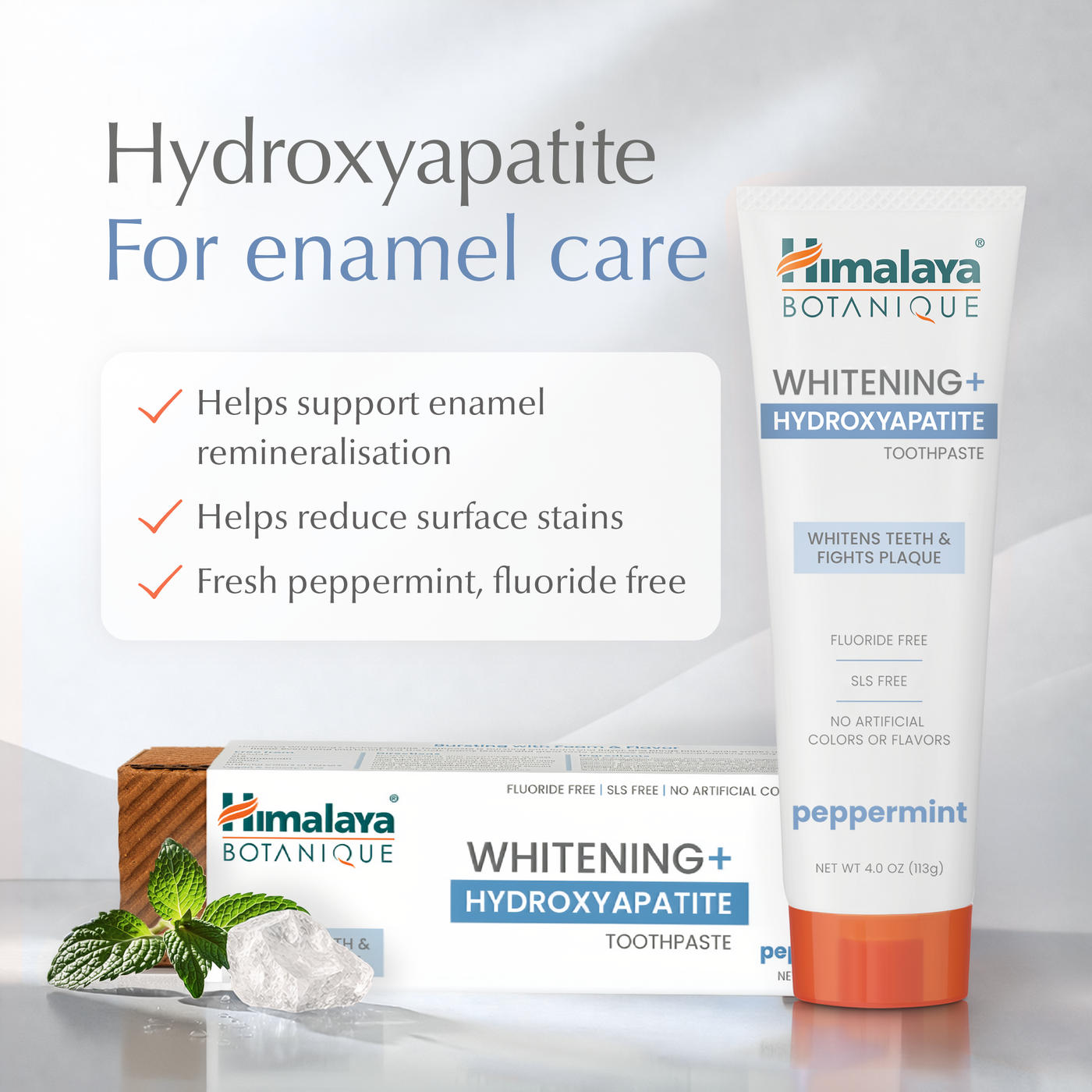 Himalaya Botanique Whitening+ Hydroxyapatite Toothpaste - Peppermint 113g-2