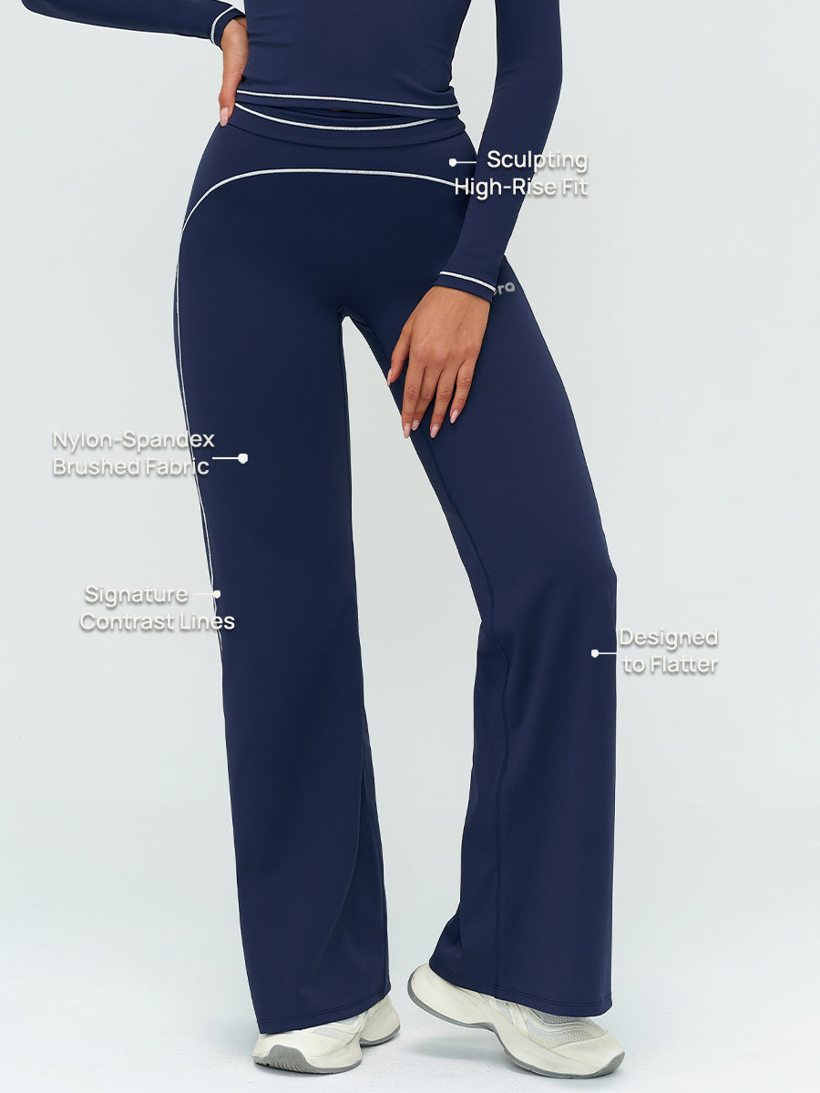 Contrast Flow Wide-Leg Pant