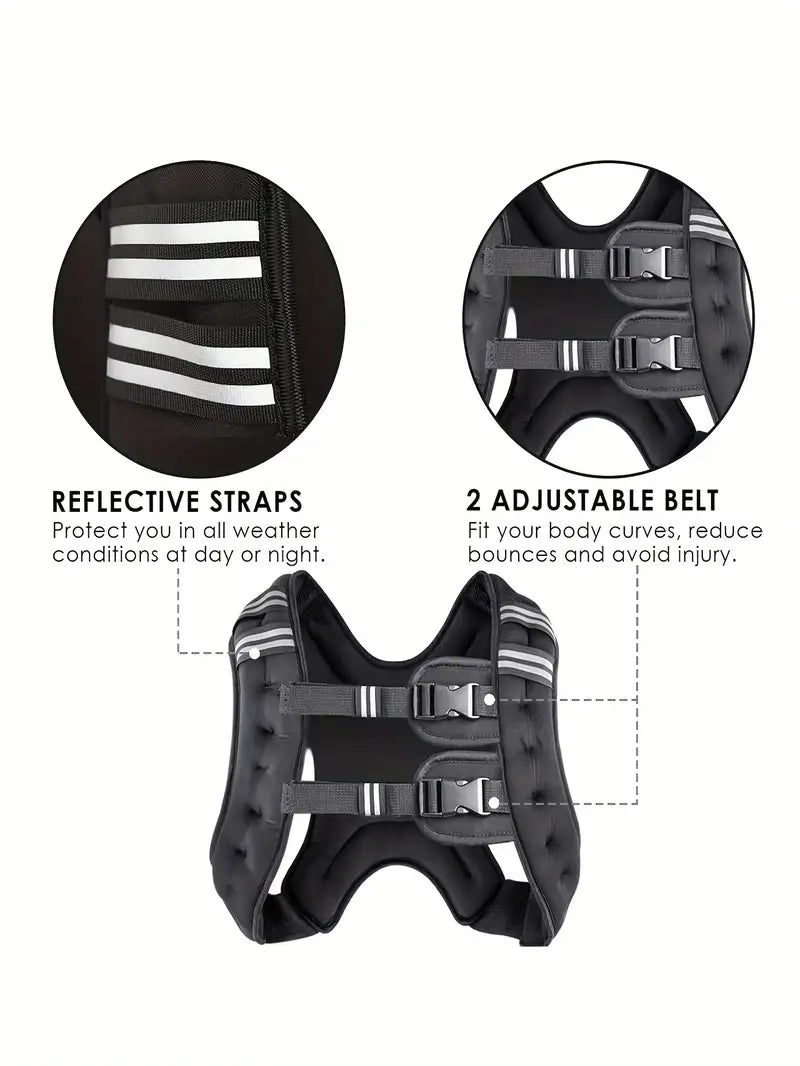 Gilet lesté 18 Lbs - Ajustable, noir uni