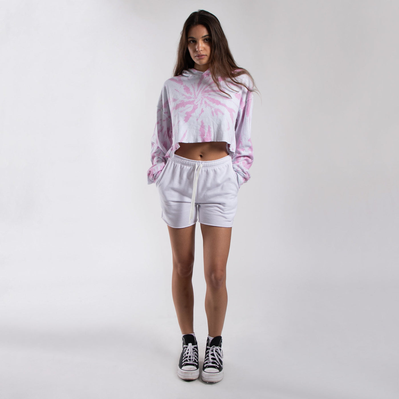 6036TD - CLOSEOUT Women's Cropped Tie Dye Hoodie-4