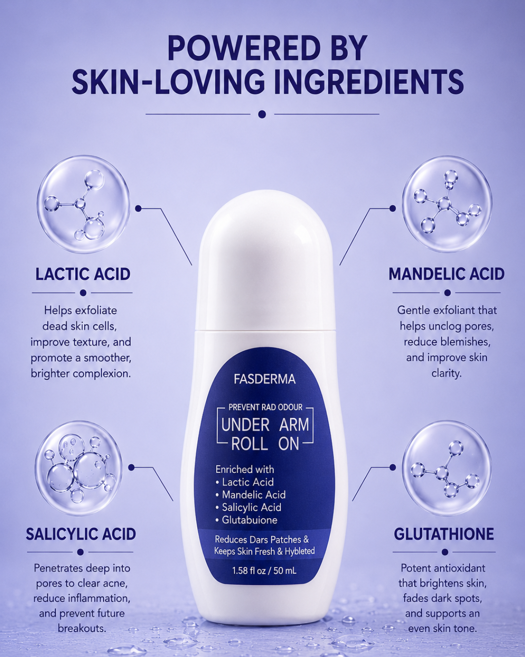 Déodorant à bille - Prévient les mauvaises odeurs - 50 ml