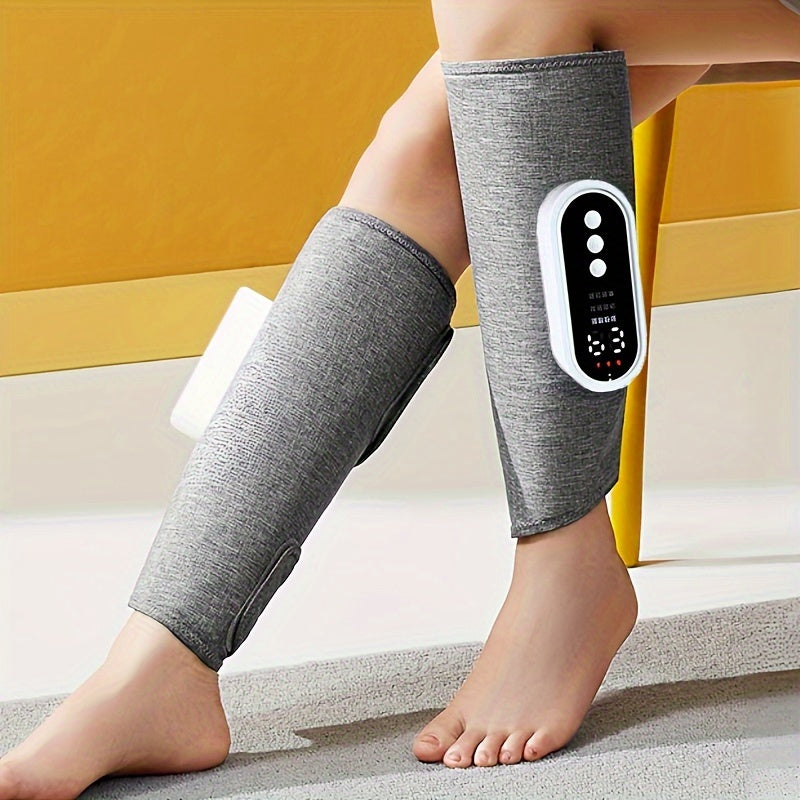 Masseur de jambes sans fil à compression d'air avec fonction chauffante (gris)