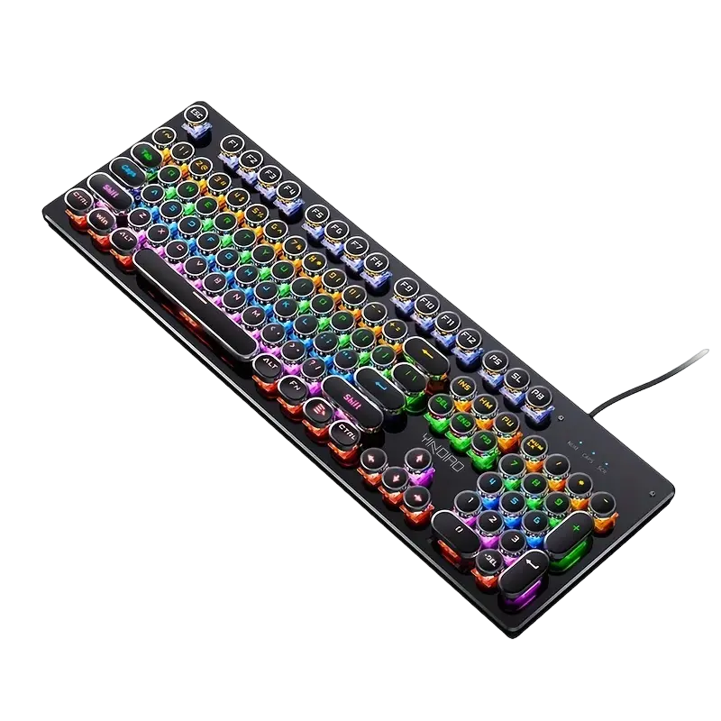 Clavier mécanique Caller - 104 touches, axe vert, rétroéclairé, USB filaire, noir [Axe vert]