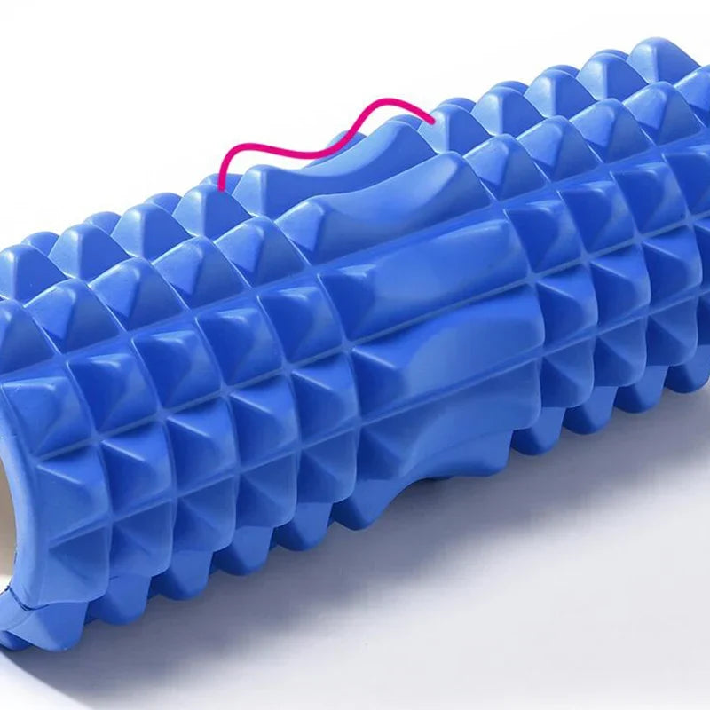 Rouleau de massage en mousse haute densité pour massage en profondeur (Bleu)