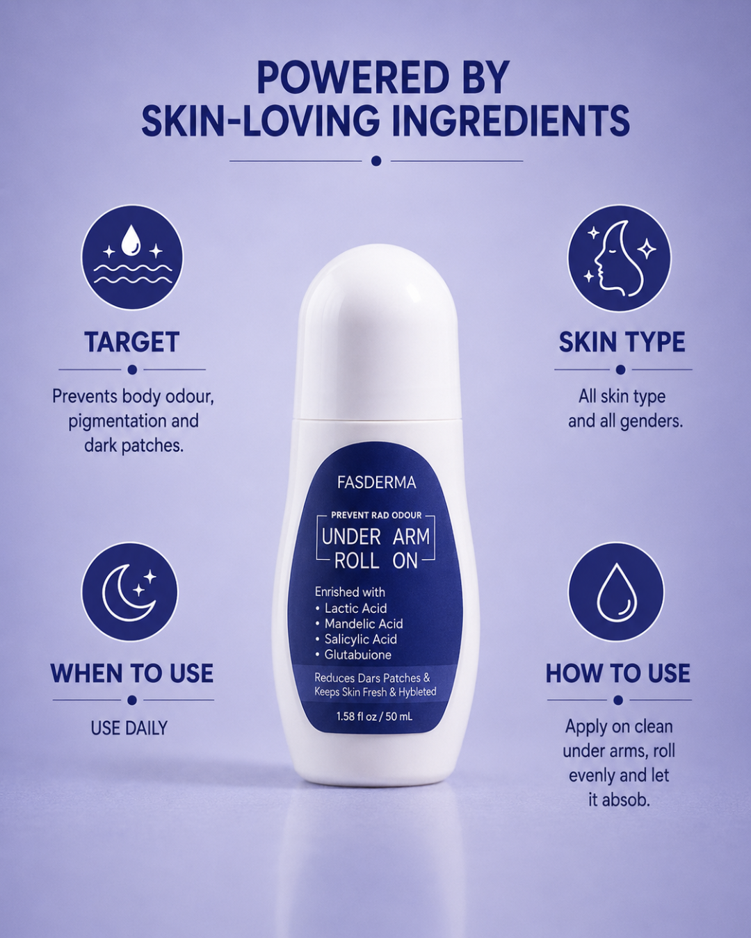 Déodorant à bille - Prévient les mauvaises odeurs - 50 ml