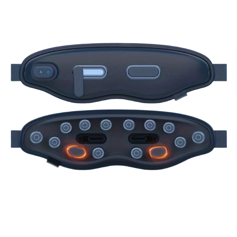 Appareil de vibration oculaire à 12 points avec compresse chaude et fenêtre visuelle (bleu)