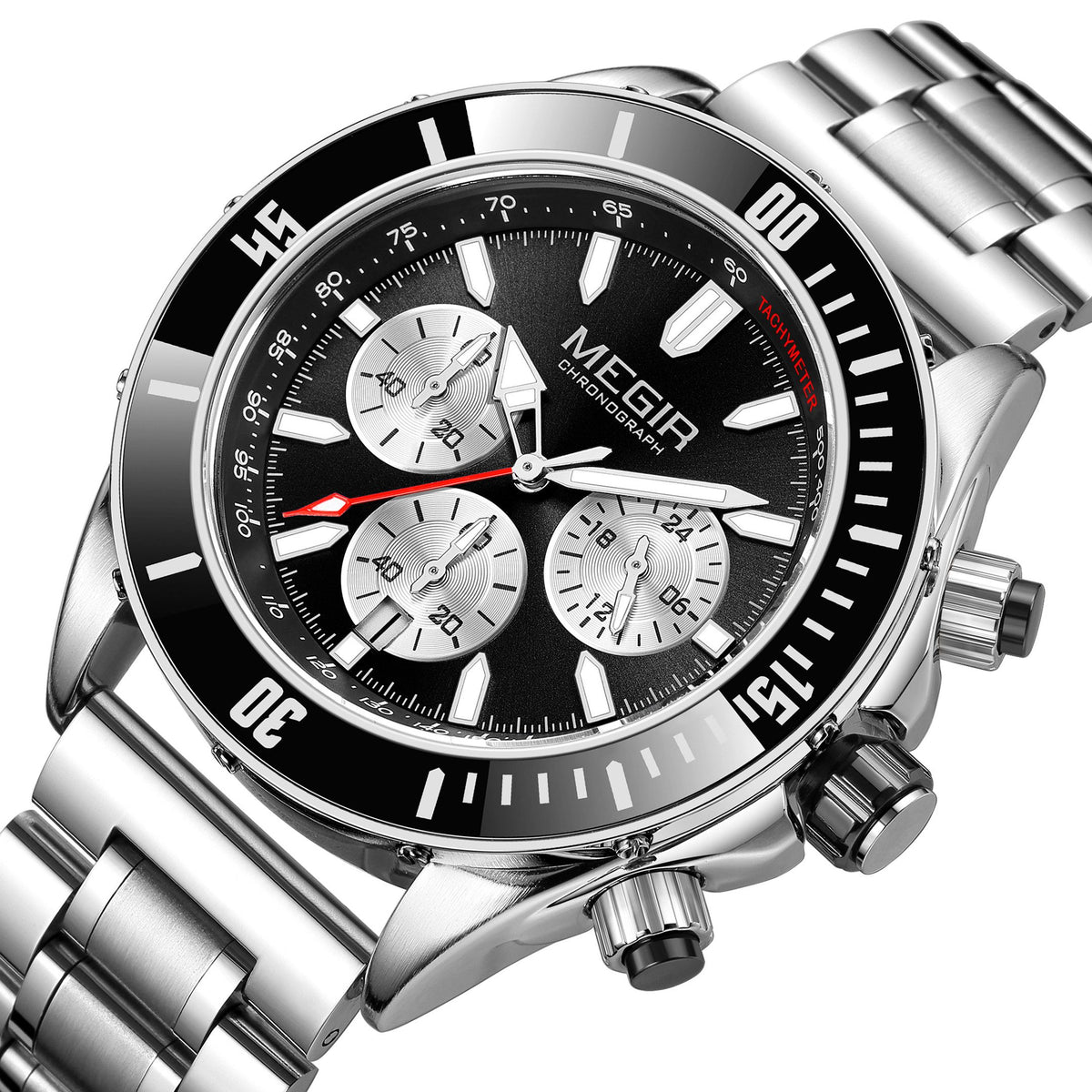 MEGIR Men Watch with Chronograph Fashion Quartz Military Waterproof Calendar Business Casual Wristwatches Clock Montre Homme 2226