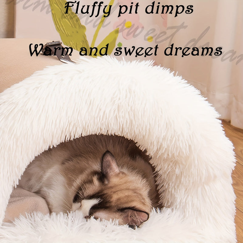 Lit douillet pour chat en peluche chaude pour le confort hivernal