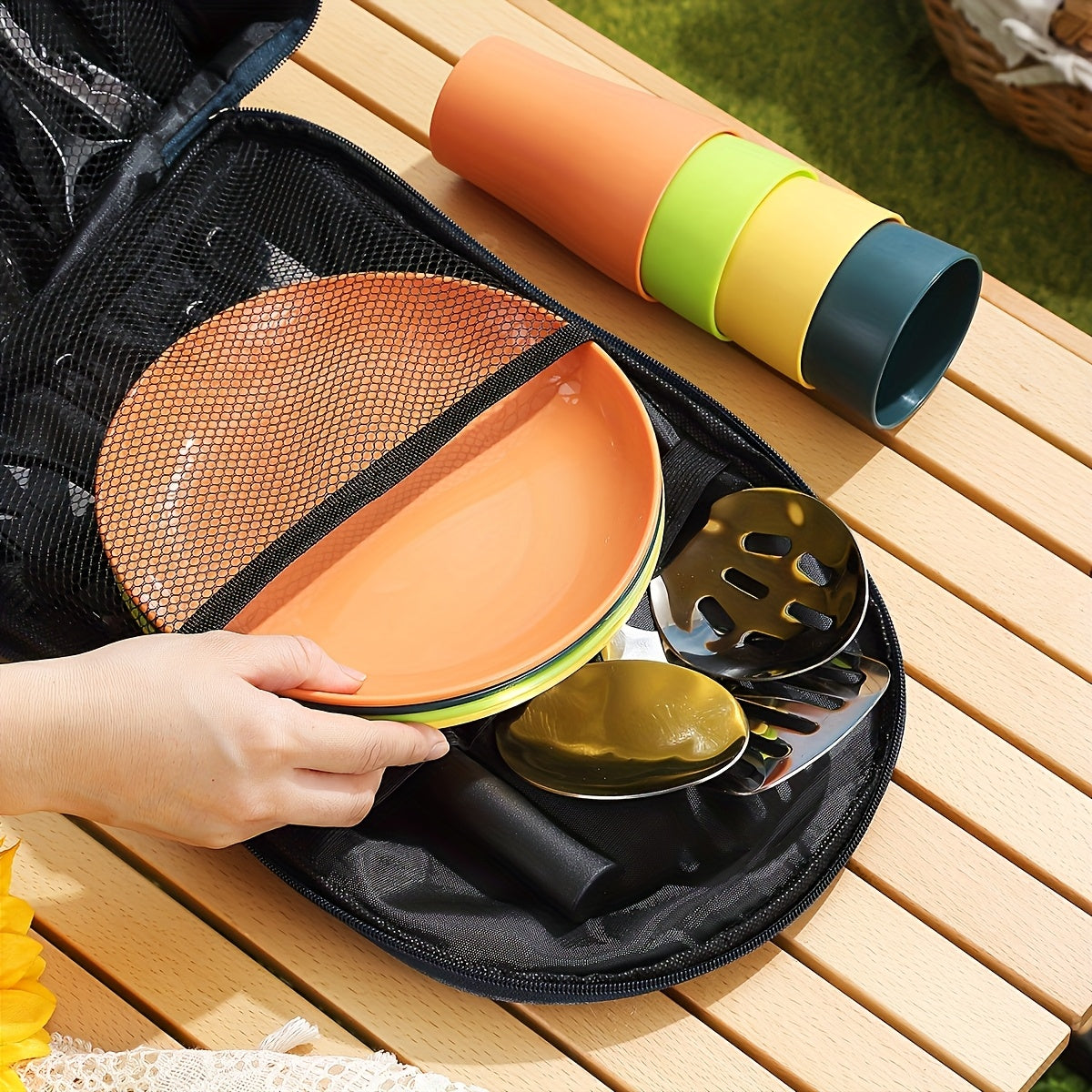 Ensemble de cuisine de camping avec ustensiles d'extérieur (31 pièces)