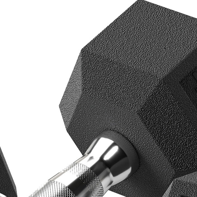 Conjunto de halteres curtos, pack de 2 halteres hexagonais revestidos de borracha, aço preto