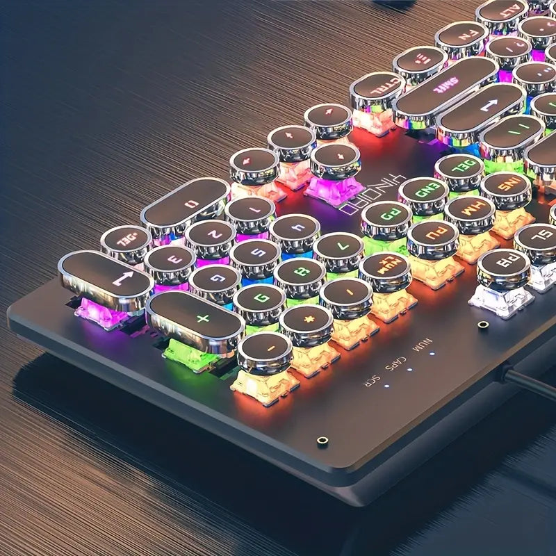 Clavier mécanique Caller - 104 touches, axe vert, rétroéclairé, USB filaire, noir [Axe vert]