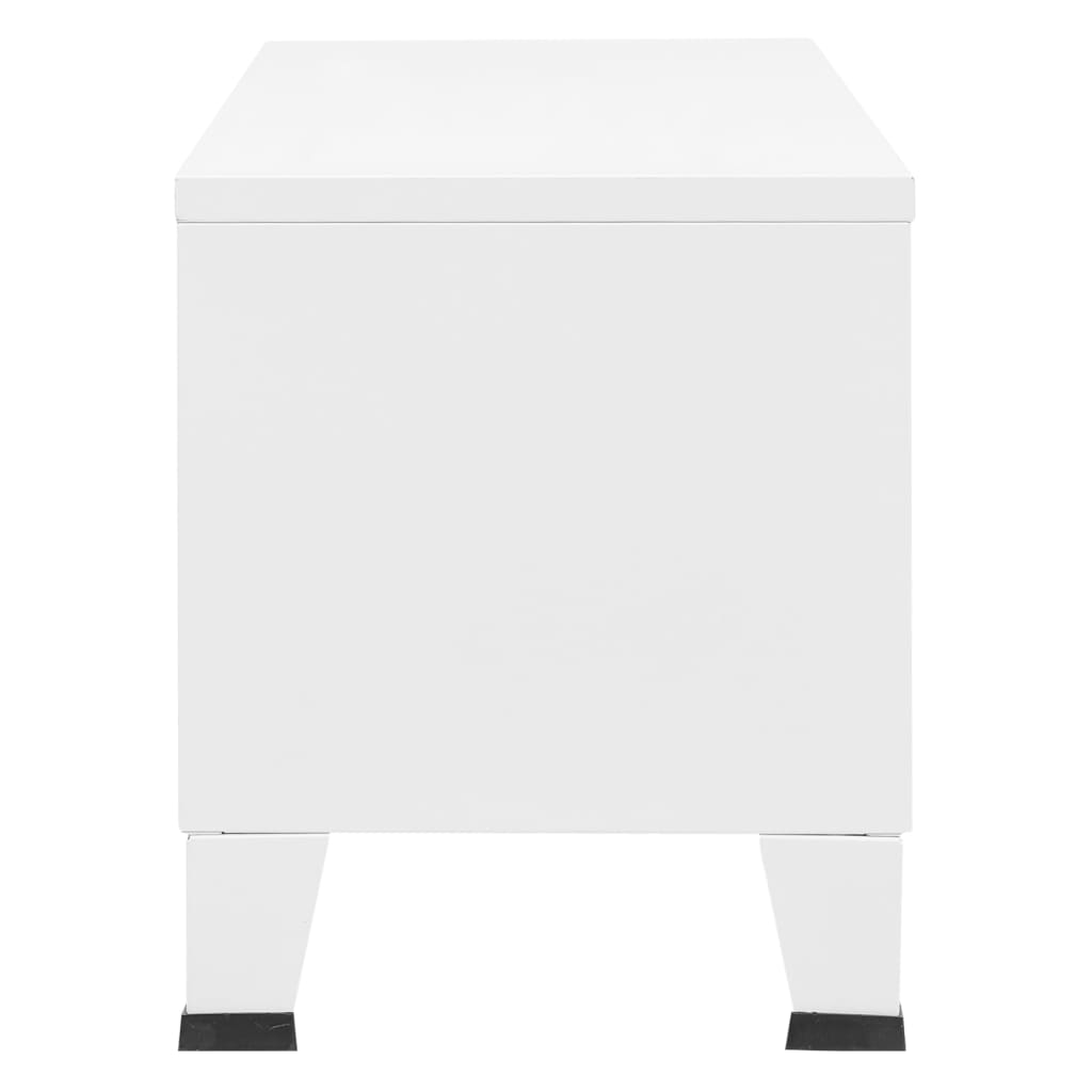 NNEVL Industrial TV Cabinet White 105x35x42 cm Metal