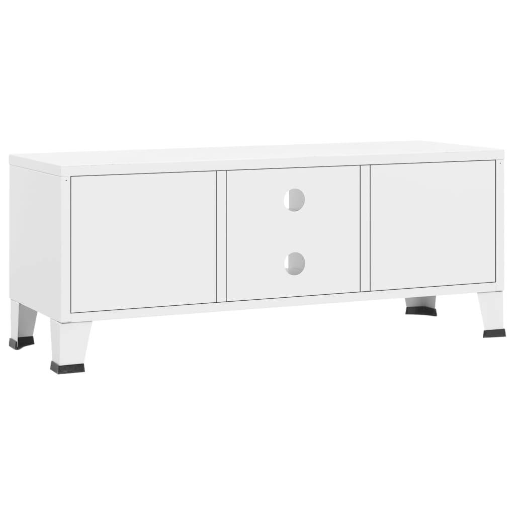 NNEVL Industrial TV Cabinet White 105x35x42 cm Metal