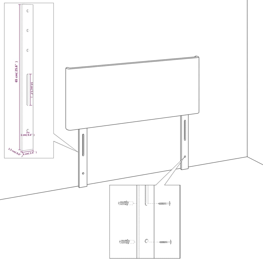 NNEVL Têtes de lit 4 pcs Noir 80x5x78/88 cm Similicuir