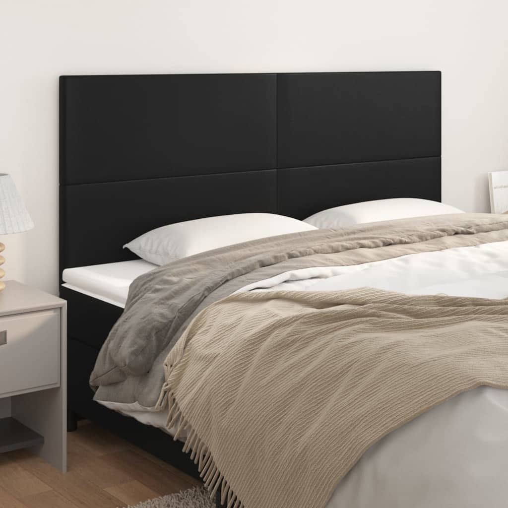 NNEVL Têtes de lit 4 pcs Noir 80x5x78/88 cm Similicuir