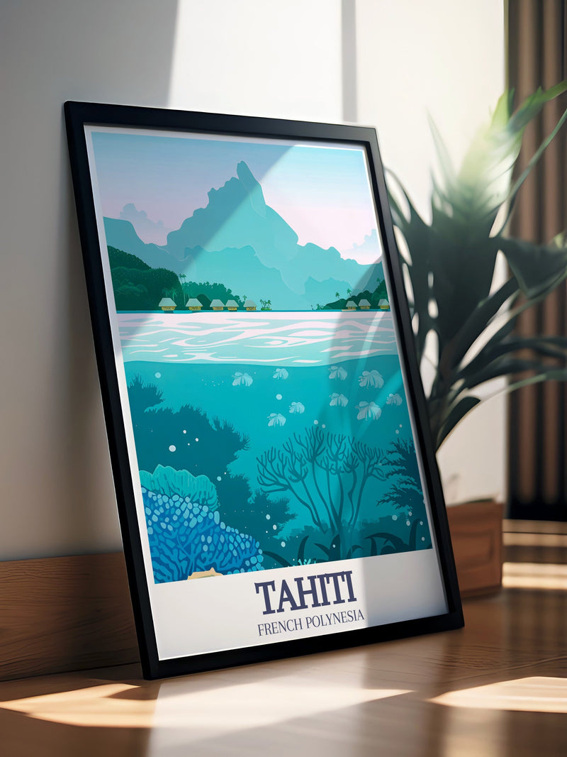 Tahiti Travel Poster - Bora Bora Travel Art - Moorea Artwork - Tahiti Travel Print - Tahiti Poster Print - French Polynesia Travel Art