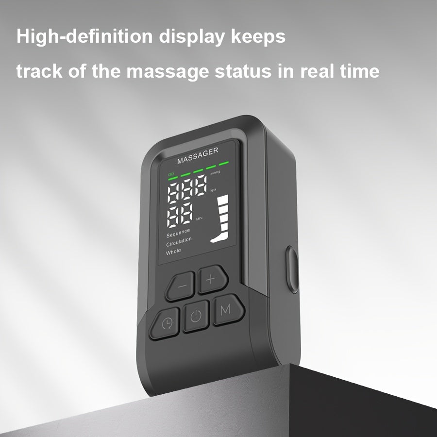 Masseur de jambes rechargeable par USB avec enveloppement à 360° et pression par airbag 3D (noir)