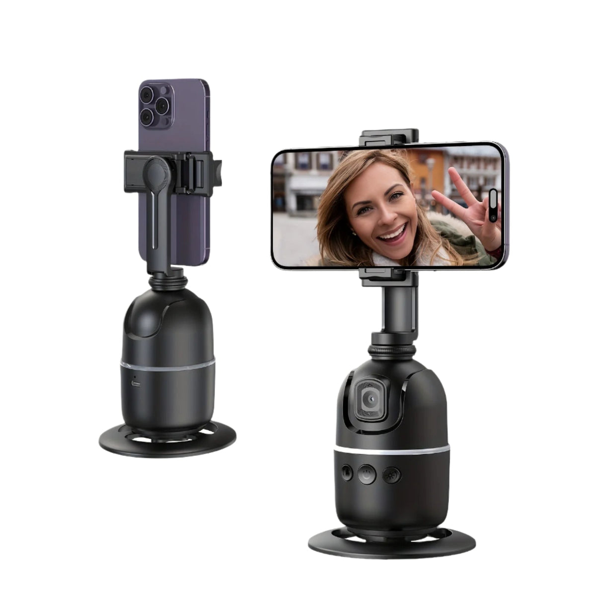 Perche à Selfie Intelligente avec Support de Téléphone Rotatif à 360°