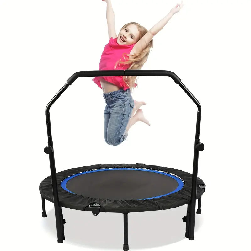 1 mini trampoline de fitness de 121,92 cm avec poignée réglable – Bleu