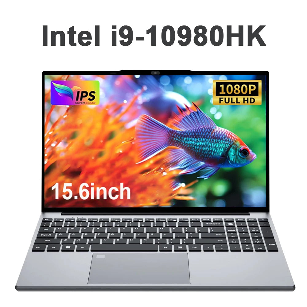 Laptop portátil de 15,6" com processador Intel Core i9 10980HK, computador para jogos, 16 GB de RAM, SSD M.2 de 1 TB, Windows 11, teclado retroiluminado, notebook PC com tela 4K HD.