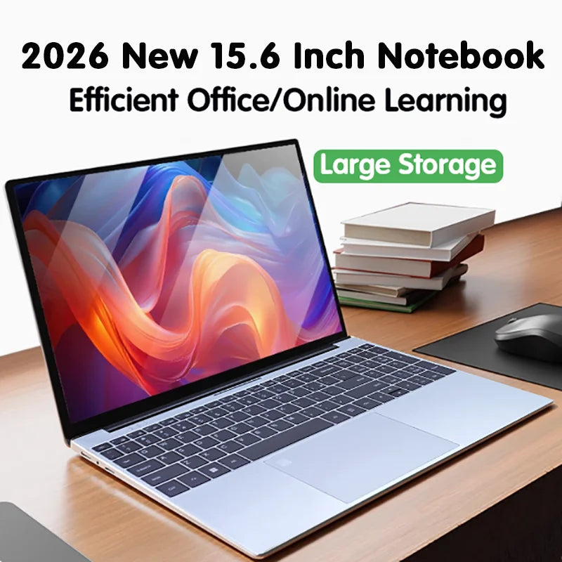 Computador FUCHU 15.6'' com 16GB de RAM DDR4, SSD de 1TB ou 2TB, Intel I3-6100U, Desbloqueio por Impressão Digital, Windows 11, Notebook para Escritório e Estudo