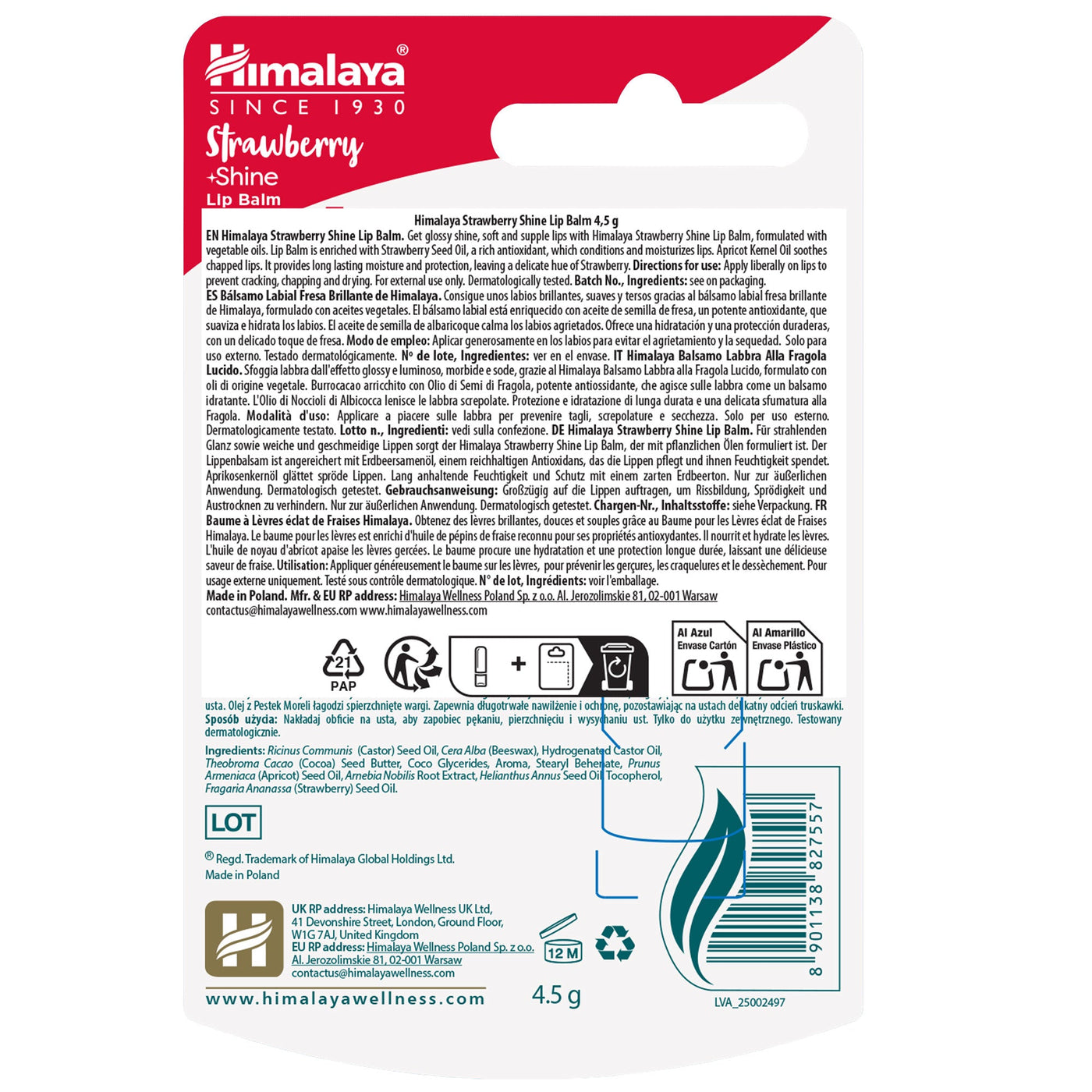 Himalaya Strawberry Shine Lip Balm - 4.5g-4