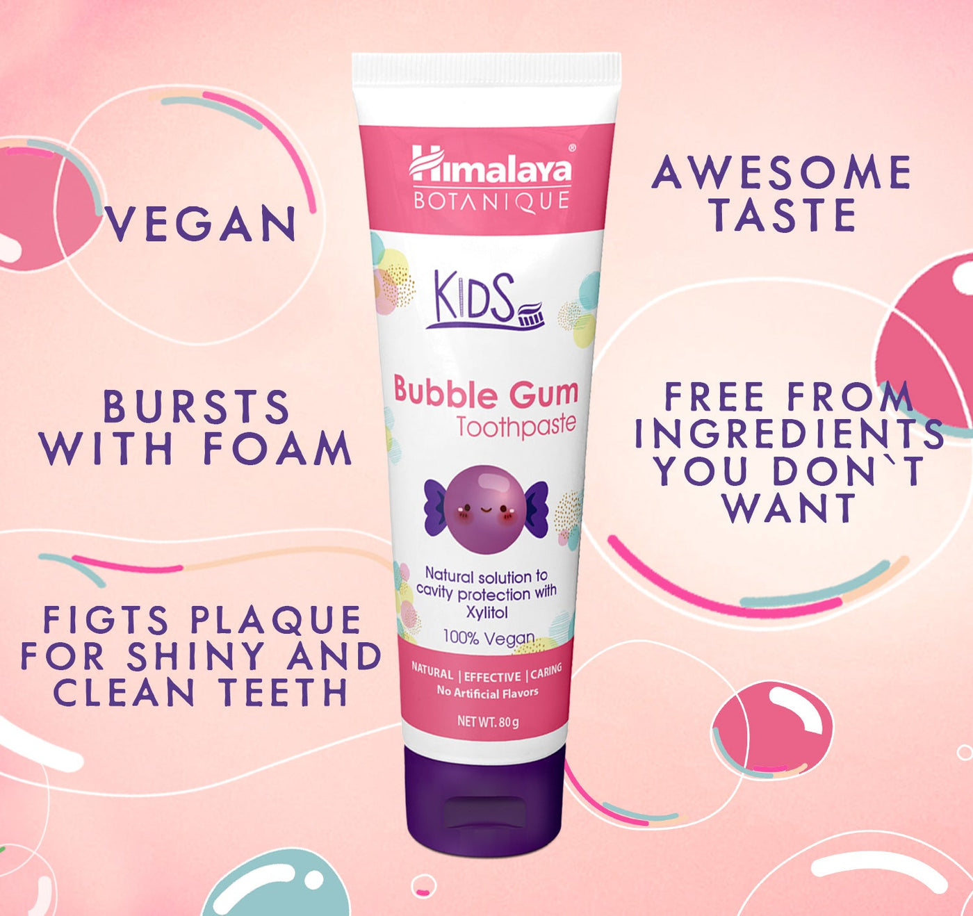 Himalaya Kids Bubble Gum Toothpaste - 80g-3