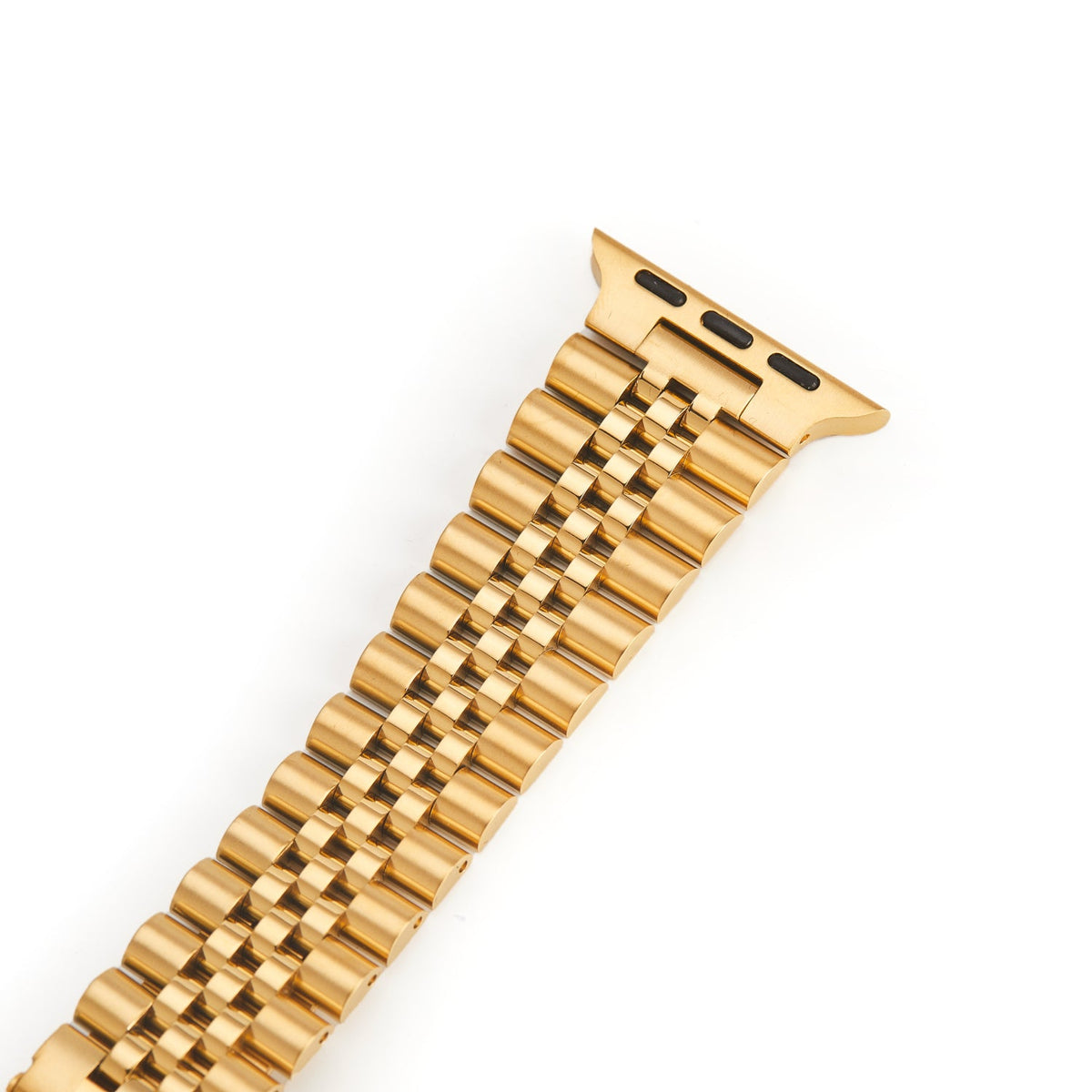 Stainless Steel Link Bracelet Band - The Perth in Gold Large - Compatible with Apple Watch Size 42mm to 45mm