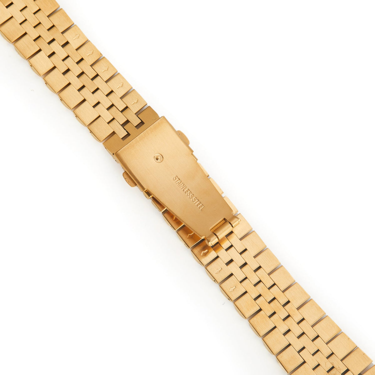 Stainless Steel Link Bracelet Band - The Perth in Gold Large - Compatible with Apple Watch Size 42mm to 45mm