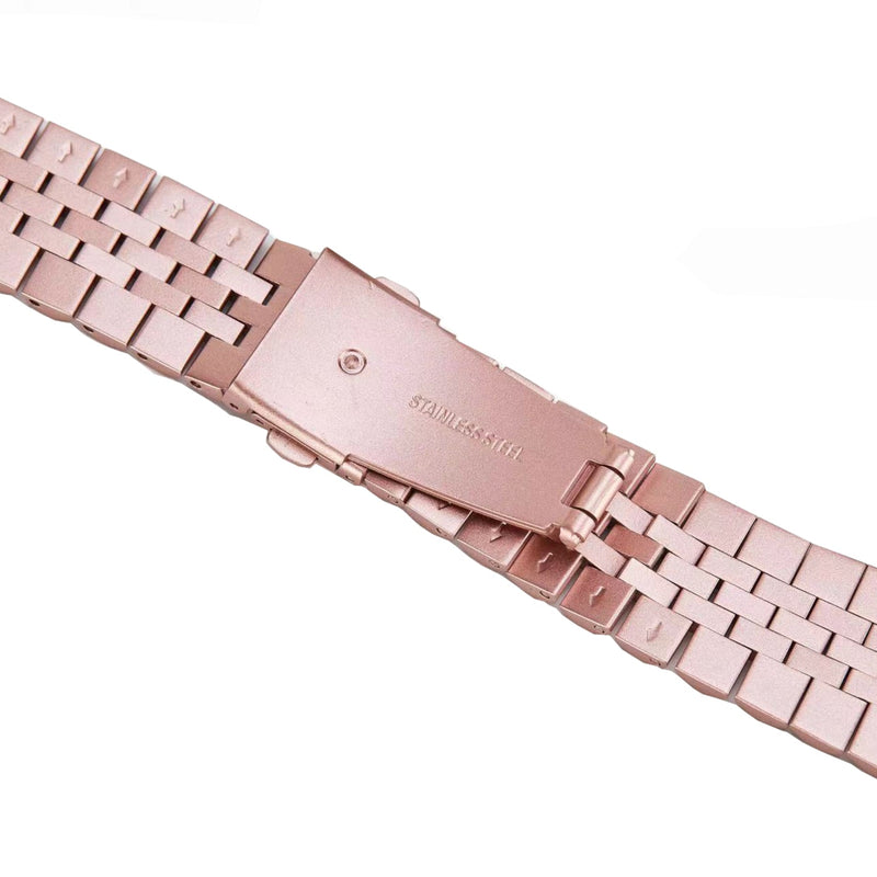 Bracelet à maillons en acier inoxydable - The Perth en or rose grande taille - Compatible avec Apple Watch de 42 mm à 45 mm