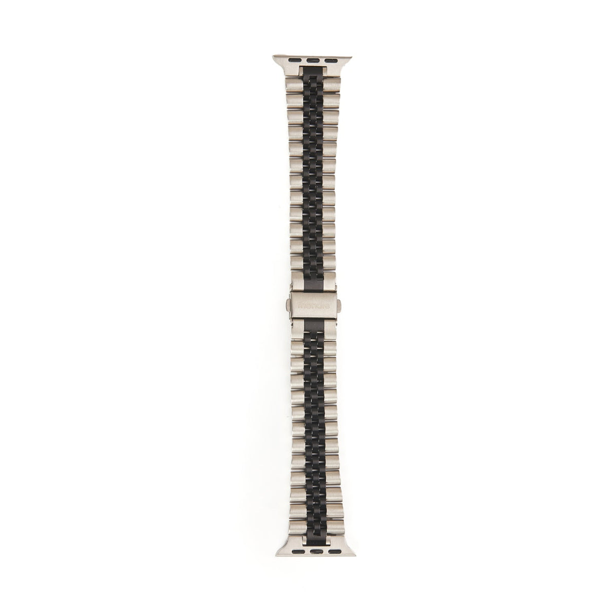 Bracelet de Maillons en Acier Inoxydable - The Perth Argent et Noir Petite Taille - Compatible avec les Apple Watch de 38mm à 41mm