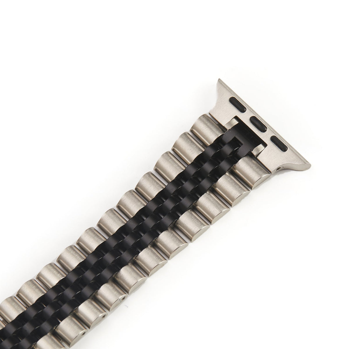 Bracelet de Maillons en Acier Inoxydable - The Perth Argent et Noir Petite Taille - Compatible avec les Apple Watch de 38mm à 41mm