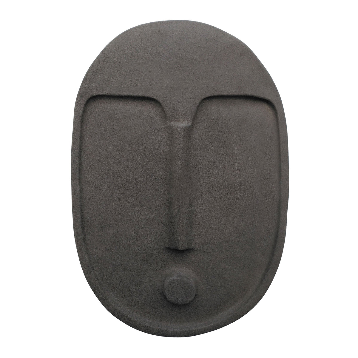 Masque mural décoratif en céramique - Gris anthracite